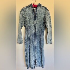 Paris blues 1980s acid wash denim dress